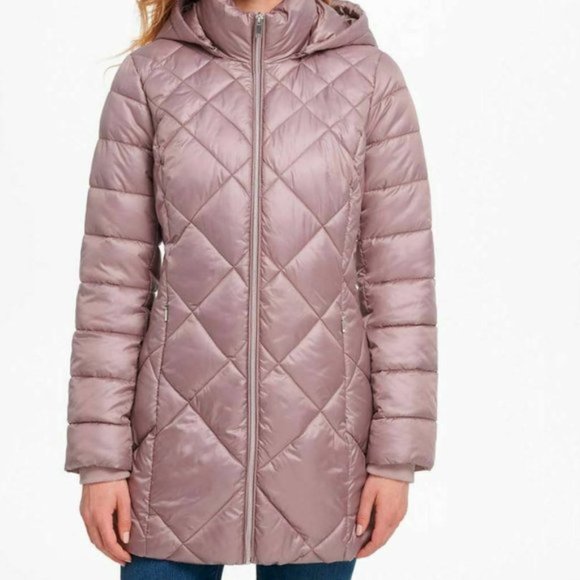 Andrew Marc Ladies' Hooded Long Jacket(plm plum) - Picture 7 of 11